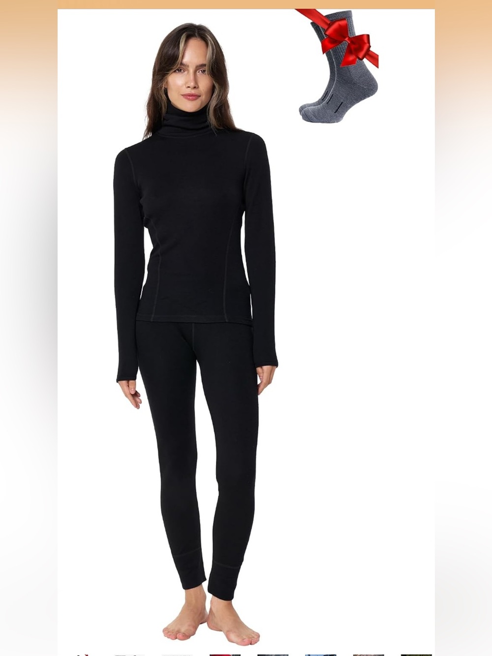 100% wool base layer women set